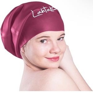 ロングヘア スイムキャップ - 水泳帽 レディース メンズ - XL スイムキャップ - プレミアム防水シリーコン スイムキャップ Lサイズ