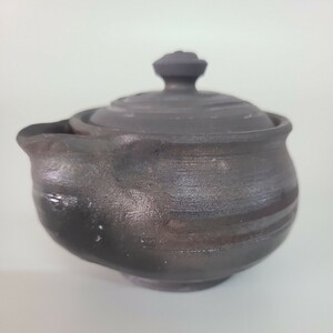 to38). bin unused Ono wide person inspection : small teapot Bizen . Yakishime 