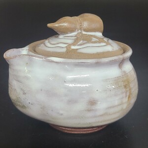 gi88). bin unused . white glaze Ono wide person inspection : small teapot Bizen . Yakishime . tea utensils . tea utensils small teapot 