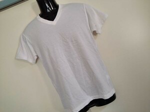 kkyj1444 ■ ユニクロ ■ Tシャツ トップス カットソー 半袖 Vネック シンプル 白 S