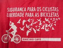 ssy2113 BIKE RIO CAFE 半袖 リングTシャツ レッド ■ 前後プリント ■ カジュアルTシャツ Sサイズ_画像7