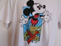 ssy229 新品 MICKEY UNLIMITED 半袖 Tシャツ ホワイト ■ フロントプリント ■ ミッキー クルーネック 丸首 タグ付き Mサイズ 訳アリ_画像3