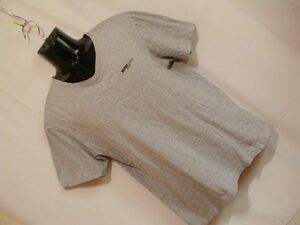 ssy2376 MICHIKO LONDON メンズ 半袖 Tシャツ グレー ■ ロゴプリント ■ Vネック カジュアル インナー Lサイズ