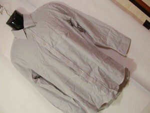 ssy587 MARBULE メンズ 長袖 ワイシャツ 薄いブルーグレー ■ ピンチェック ■ 胸ポケット オフィス ビジネス 綿混素材 Mサイズ