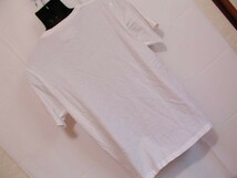 ssy146 ikka 半袖 Tシャツ ホワイト ■ 胸に花柄ポケット ■ Vネック シンプル トップス 綿100％ LLサイズ_画像10