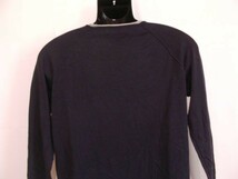 ssy713 ZARA MAN BASIC メンズ 長袖 ニット カットソー ネイビー ■ ラグランスリーブ ■ 無地 カジュアル トップス 38サイズ Mくらい_画像8