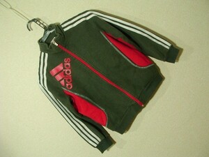 ssy5679 adidas キッズ 子供服 スウェット ジャケット グレー ■ プリント ■ 配色 ジップ サイズ140 アディダス