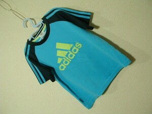 ssy5604 adidas キッズ 子供服 ドライ Tシャツ ブルー ■ 3本ライン ■ climalite サイズ130 クライマライト アディダス