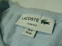 ssy5639 LACOSTE 半袖 Tシャツ サックスブルー ■ ミニワッペン ■ スリムフィット 無地 クルーネック Mサイズ ラコステ_画像8