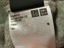 ssy4537 ユニクロ UNIQLO メンズ 長袖 ■ ウールニット ■ セーター グレー 無地 クルーネック シンプル 毛100 Lサイズ_画像9