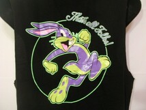 ssy4322 H&M DIVIDED /LOONEY TUNES ルーニー・テューンズ ノースリーブ Tシャツ ブラック ■ 前後プリント ■ 袖カットオフ Mサイズ_画像7