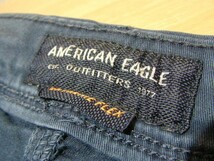 ssy3829 AMERICAN EAGLE OUTFITTERS コットンパンツ ブラック系 ■ スキニー ■ ストレッチ素材 ノータック 無地 W30_画像8