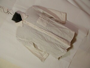 ssy3803 HARE メンズ 七分袖 シャツ オフホワイト ■ 麻混素材 ■ 無地 胸ポケット シンプル カジュアル Mサイズ