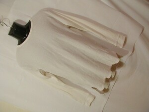 ssy3858 UNFIT メンズ 長袖 Tシャツ カットソー ホワイト ■ ワッフル ■ 丸首 袖口リブ 裾サイドスリット 無地 Lサイズ