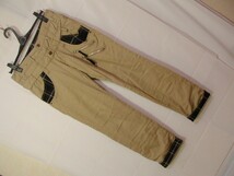 ssy4068 Wild Khakis メンズ 重ね履きデザイン コットンパンツ ベージュ ■ ダブルウエスト ■ ストレッチ素材 裾内側チェック柄 Mサイズ_画像1