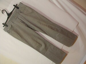 ssy3565 TAKEO KIKUCHI Takeo Kikuchi men's casual pants gray # stretch material # stripe weave pattern large size size 5