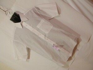 ssy3335 トップバリュ イオン メンズ 半袖 ワイシャツ ホワイト ■ 無地 ■ 胸ポケット シンプル 綿混素材 ビジネス サイズ39