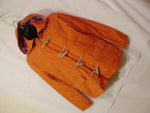 ssy3238 DESTBAB メンズ フーデッドジャケット パーカ オレンジ系 ■ ダッフル ウッドボタン ■ 取り外し可能なフード Mサイズ