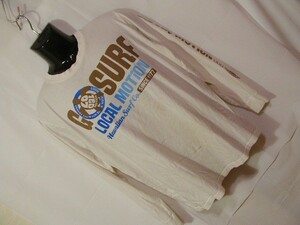 ssy3671 Local Motion Hawaii メンズ 長袖 Tシャツ オフホワイト ■ 前後、袖プリント ■ クルーネック Mサイズ