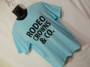 ssy2703 RCWB メンズ 半袖 Tシャツ スカイブルー ■ フロントプリント ■ クルーネック 綿混素材 カジュアル Lサイズ