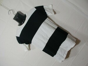 ssy5975 UNITED ARROWS BEAUTY&YOUTH short sleeves T-shirt cut and sewn black × white # color scheme # crew neck S size 