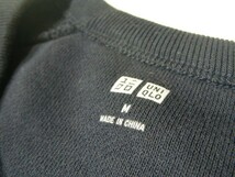 ssy5781 ユニクロ UNIQLO 長袖 スウェット シャツ トレーナー ダークネイビー ■ 無地 ■ クルーネック Mサイズ_画像7