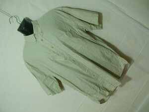 ssy6043 tribute メンズ 半袖 コットンシャツ 柄シャツ ベージュ系 ■ ボタンダウン ■ 総柄 オーバーサイズ Mサイズ