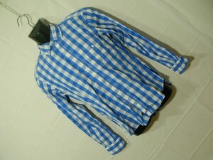 ssy5985 SHIPS Ships long sleeve cotton shirt blue × white # check pattern # button down casual S size 