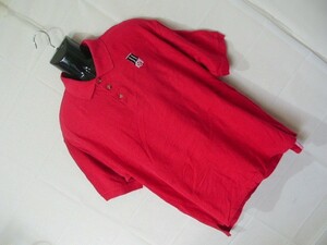 ssy6321 ULTRA CLUB 半袖 ポロシャツ レッド ■ 無地 ■ 鹿の子 ワンポイント刺繍 大きいサイズ　XLくらい