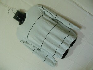 ssy6298 UNITED ARROWS BEAUTY&YOUTH 長袖 ニット プルオーバー ライトグレー系 ■ ボーダー ■ コットンシルク 綿絹 薄手 Mサイズ