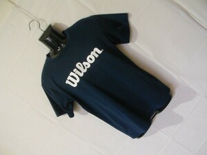 ssy6487 Wilson 半袖 ドライTシャツ ダークネイビー ■ 前後プリント ■ クルーネック スポーツ Mサイズ