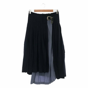 TOGA PULLA / トーガプルラ | Wool Pleated Skirt スカート | 36 | ネイビー | レディース