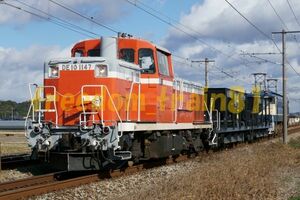 鉄道写真 04038:DE10-1147＋ホキ車+EF65-1134 松永訓練