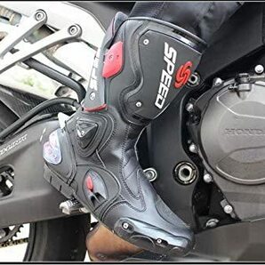 バイク用ブーツ バイク靴 レーシングブーツ PRO SPEED バイク用レーシングブーツ オートバイ靴 （25-25.5cm）40サイズ ブラックの画像7