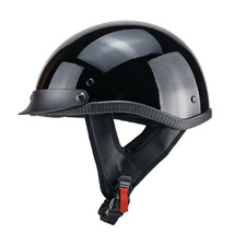 バイクヘルメット 夏用大人気 ハーフヘルメット 半帽ヘルメットM-XXL サイズ選択可能 艶有り黒-XXLサイズ_画像2