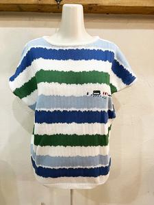 M35 ★ Retro Christian Dior / Christian Dior Sports Border Summer Trip Vintage Blue с коротким рукавом M Vintage ★