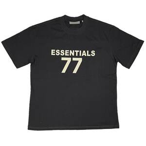 [並行輸入品] FEAR OF GOD FOG ESSETIALS エッセンシャルズ 77 フロントロゴ 半袖 Tシャツ (ブラック) (M)