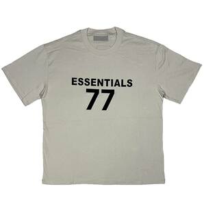 [並行輸入品] FEAR OF GOD FOG ESSETIALS エッセンシャルズ 77 フロントロゴ 半袖 Tシャツ (カーキグレー) (XL)