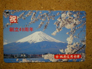 fuji・城南信用金庫　創立49周年　桜　105度　テレカ