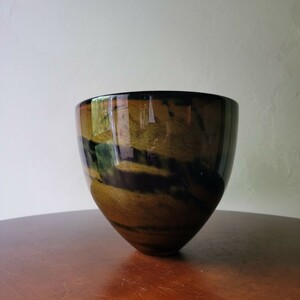 いけばな 池坊 硝子 華道師範所蔵品 日本 Japanese Vintage Style Flower Vase 和モダン デザイン フラワーベース 花瓶 花器 ガラス 金箔
