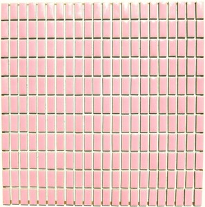 クラシック モザイクタイル【八分半丁】《25㎜×11㎜》ピンク LC-9 表面・紙貼り ［ シート販売 ］