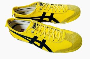  dead!! new goods!! Onitsuka Tiger MEXICO MID 66 SDonitsuka Tiger Mexico 66 leather yellow yellow × black natural leather us 9.5 / 27.5.