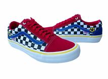 極美品!! レア!! VANS PRO OLD SKOOL バンズ プロ オールドスクール ブライトン・ゾイナー チェッカー レッド ブルー us 8 / 26 ㎝_画像1