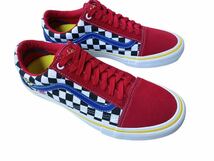 極美品!! レア!! VANS PRO OLD SKOOL バンズ プロ オールドスクール ブライトン・ゾイナー チェッカー レッド ブルー us 8 / 26 ㎝_画像3