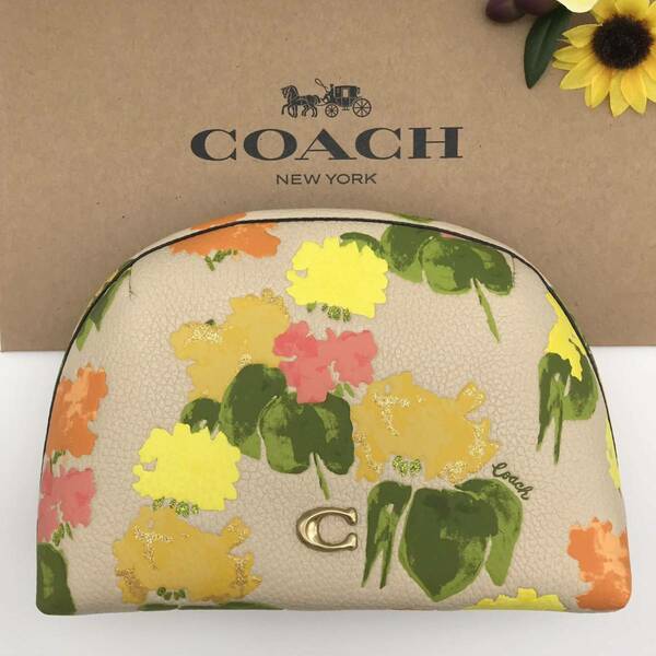 COACH ポーチ ★大人気★ ジュリエンヌ コスメティックケース 17 フローラルプリント CC955 B4L38 新品