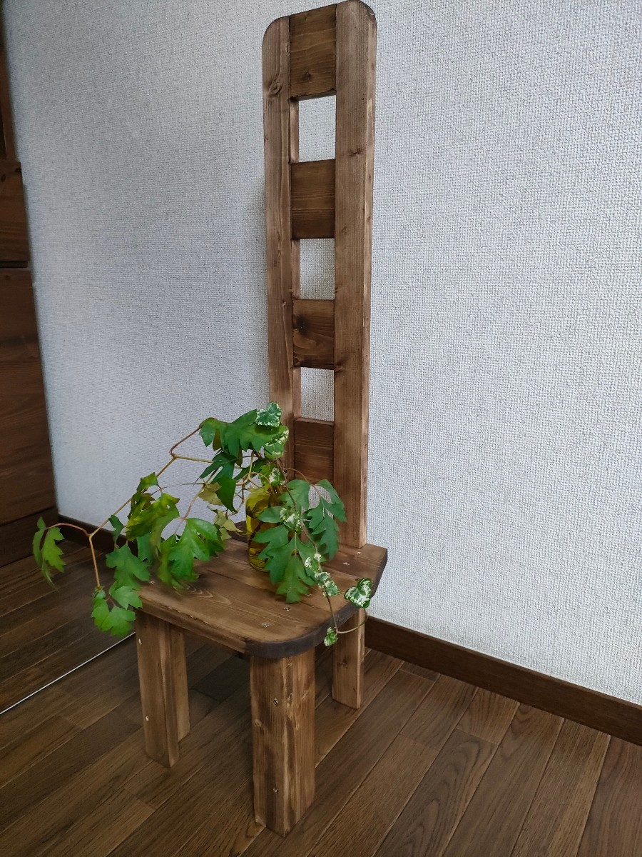 [Antiguo y hecho a mano] Silla interior (acabado en cera de nogal), Artículos hechos a mano, muebles, Silla, estante, Estante para libros, Estante