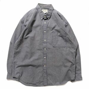 90's エディーバウアー グラフチェック コットン オックスフォードシャツ 長袖 (XL) 紺×白 ボタンダウン 90年代 旧タグ オールド