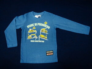 新品　130　働く車シリーズ　長袖Ｔシャツ　青　レターパック発送（代引き不可）37001A