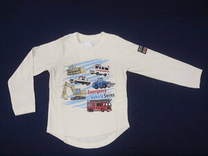 新品　110　働く車シリーズ　長袖Ｔシャツ　グレー　レターパック発送（代引き不可）37001D