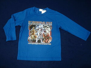 新品　100　ウルトラマンブレーザー　長袖Ｔシャツ　青　レターパック発送（代引き不可）ER9157